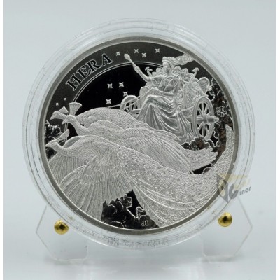 Saint Helena 2022 Hera and the Peacocks Goddess Series 1 Oz Silver Proof Coin