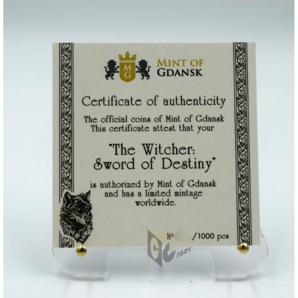  Cameroon 2024 Sword of Destiny - The Witcher Book Series - 2 oz Silver Coin