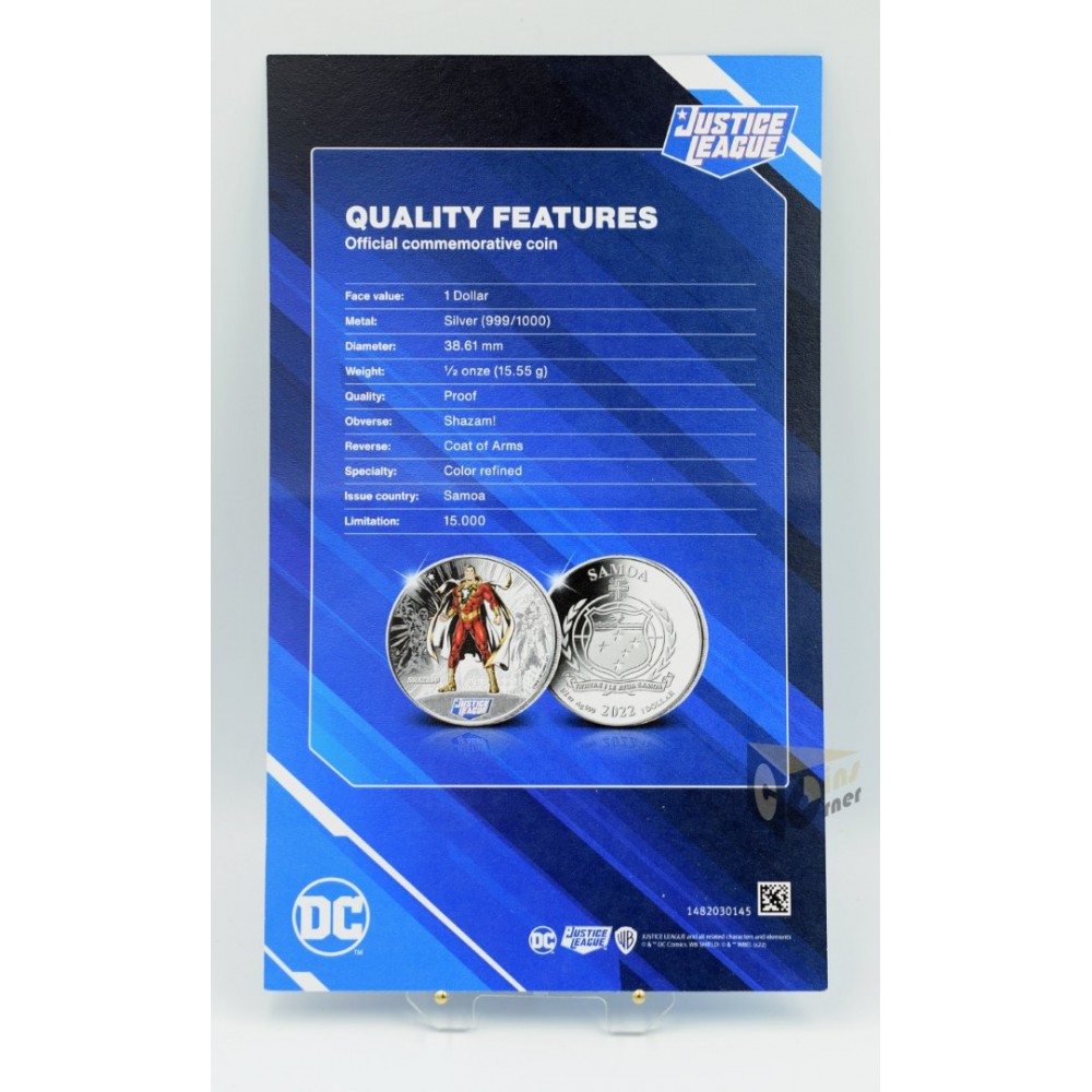 Shazam Justice League 1/2 Oz - 2022 Samoa