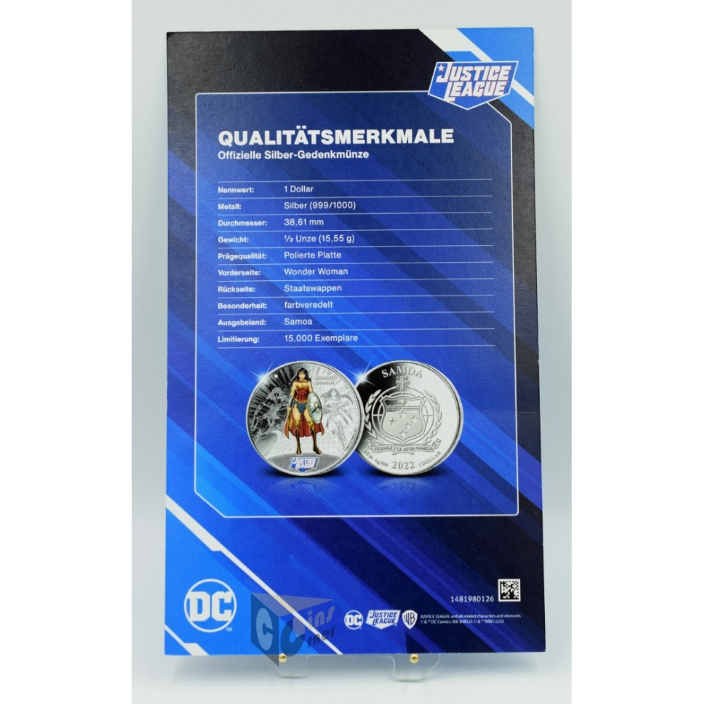 Wonder Woman League 1/2 Oz - 2022 Samoa