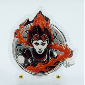 Samoa 2024 Chandra Magic the Gathering Pyromancer 1 Oz Silver Colorized Proof Coin