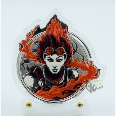Samoa 2024 Chandra Magic the Gathering Pyromancer 1 Oz Silver Colorized Proof Coin