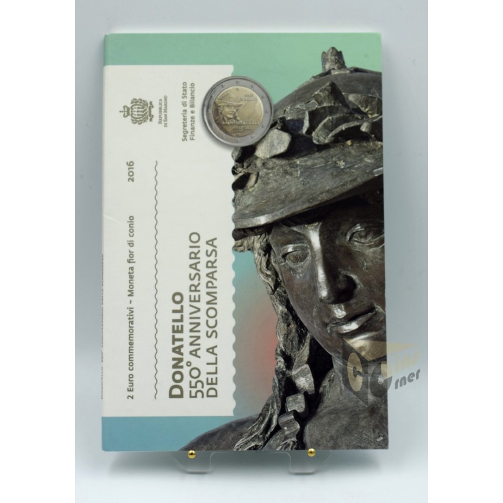 San Marino 2016 - 2 Euro Coincard 550 Years since the Death of Donatello