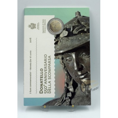 San Marino 2016 - 2 Euro Coincard 550 Years since the Death of Donatello