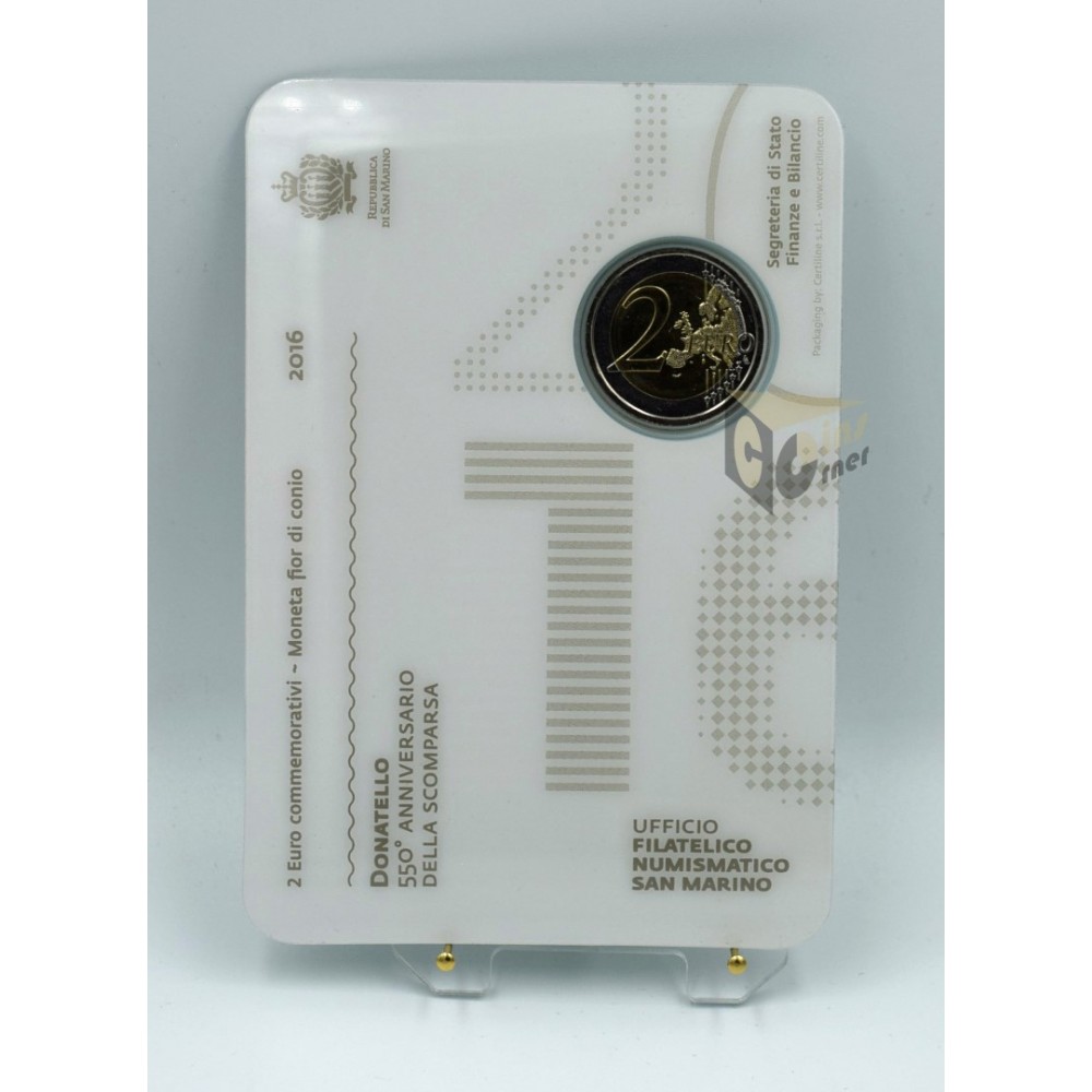 San Marino 2016 - 2 Euro Coincard 550 Years since the Death of Donatello