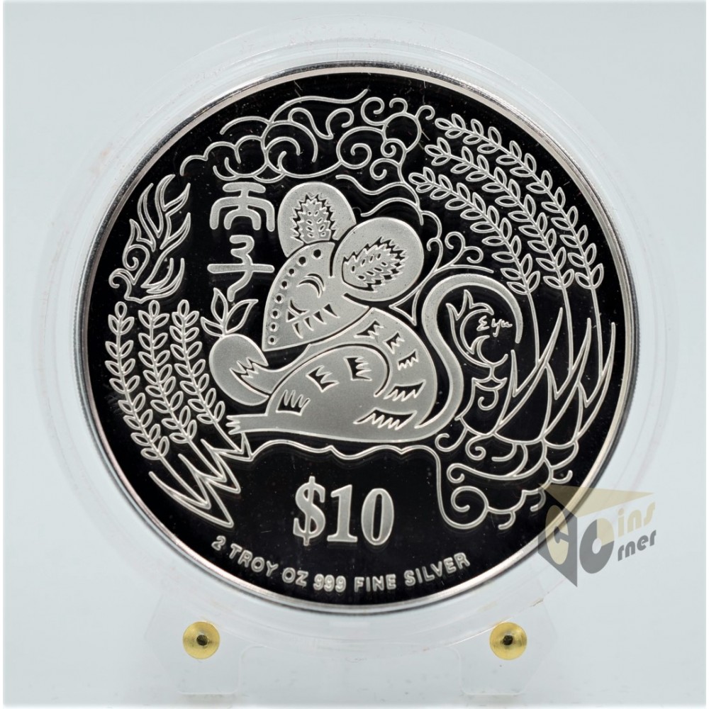 The Year of the Mouse  2 Oz Piedfort Proof - 1996 Singapore