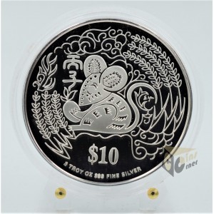 The Year of the Mouse  2 Oz Piedfort Proof - 1996 Singapore