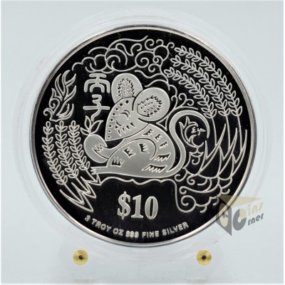 The Year of the Mouse  2 Oz Piedfort Proof - 1996 Singapore