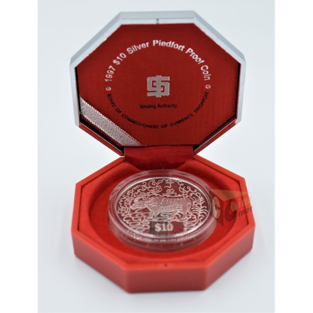 The Year of the Ox  2 Oz Piedfort Proof - 1997 Singapore