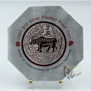 The Year of the Ox  2 Oz Piedfort Proof - 1997 Singapore