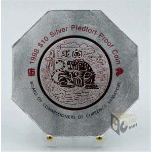 The Year of the Tiger 2 Oz Piedfort Proof - 1998 Singapore