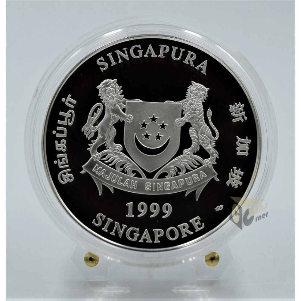 The Year of the Rabbit 2 Oz Piedfort Proof - 1999 Singapore