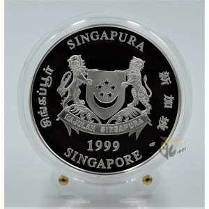 The Year of the Rabbit 2 Oz Piedfort Proof - 1999 Singapore