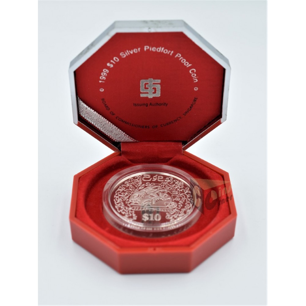 The Year of the Rabbit 2 Oz Piedfort Proof - 1999 Singapore