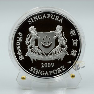The Year of the Ox  2 Oz Piedfort Proof Colorized - 2009 Singapore