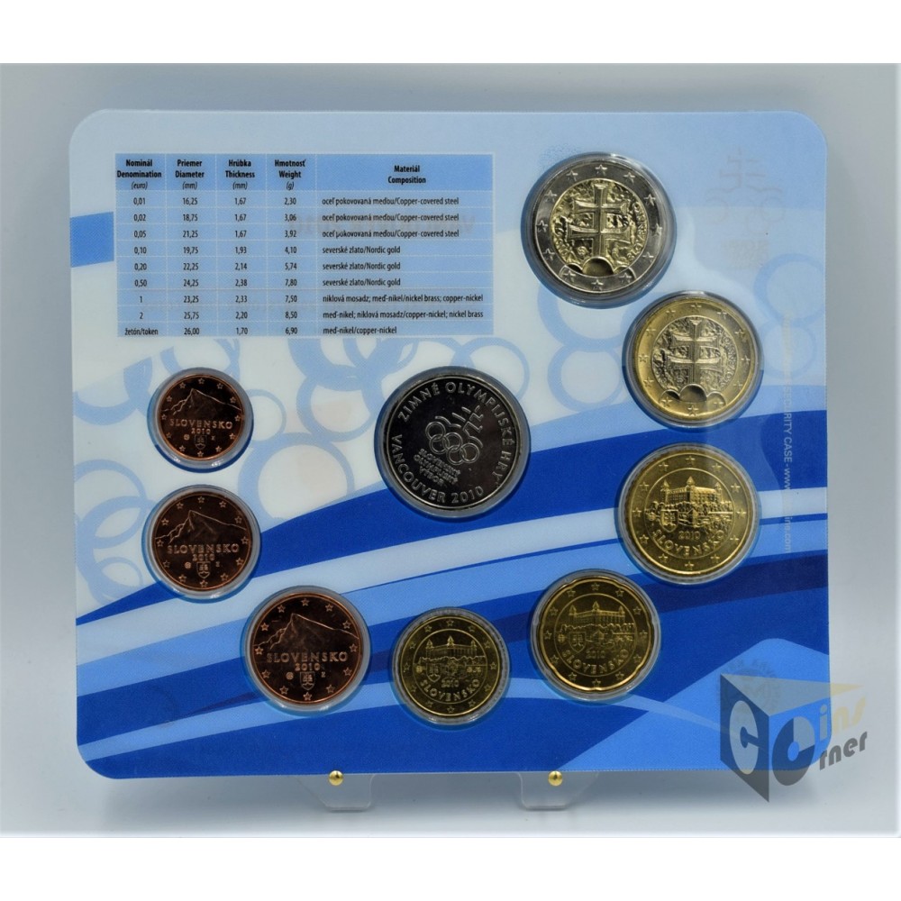 Slovakia 2010 - FDC Euro Set Vancouver XXI Winter Olympic Games