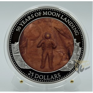 Moon Landing 50th Anniversary Mother of Pearl 5 Oz Proof- 2019 Solomon Islands