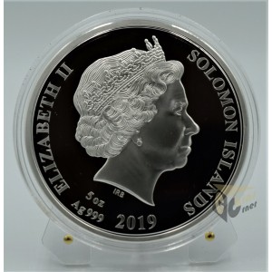 Moon Landing 50th Anniversary Mother of Pearl 5 Oz Proof- 2019 Solomon Islands