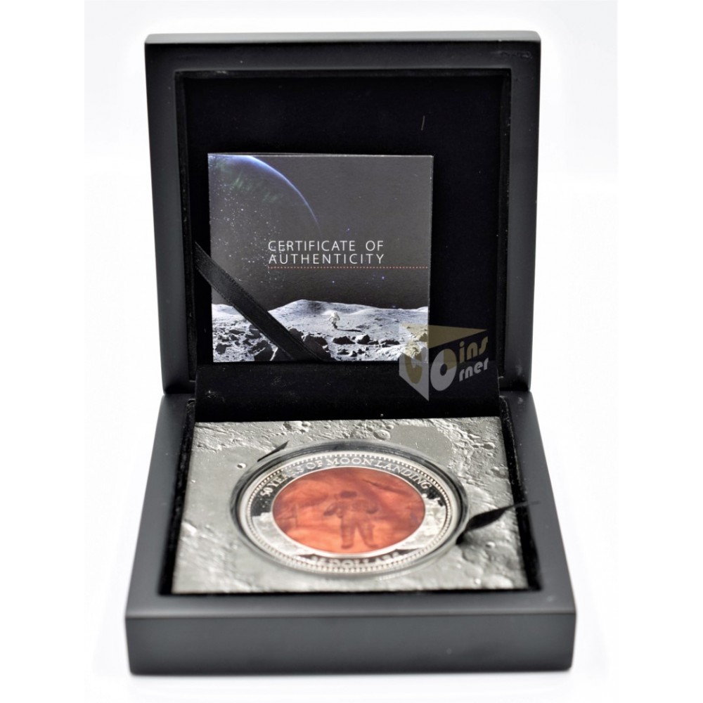 Moon Landing 50th Anniversary Mother of Pearl 5 Oz Proof- 2019 Solomon Islands