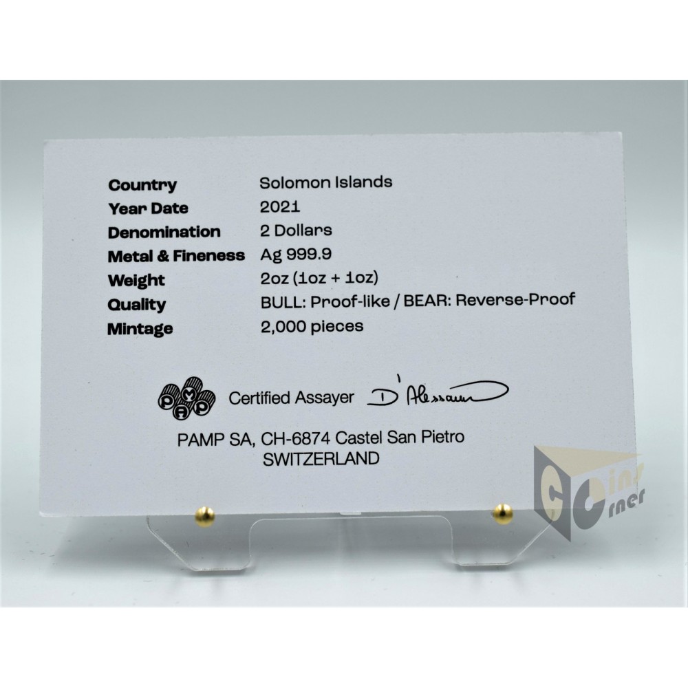 Bull vs. Bear 2 X 1 Oz - 2019 Solomon Islands