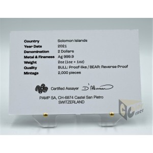 Bull vs. Bear 2 X 1 Oz - 2019 Solomon Islands