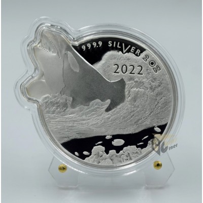 Solomon Islands 2022 Killer Whale Ocean Predators 2oz Silver Proof Coin