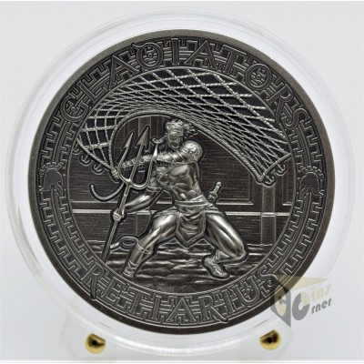 Retiarius Roman Gladiators 2oz Antique Finish - 2017 Solomon Islands