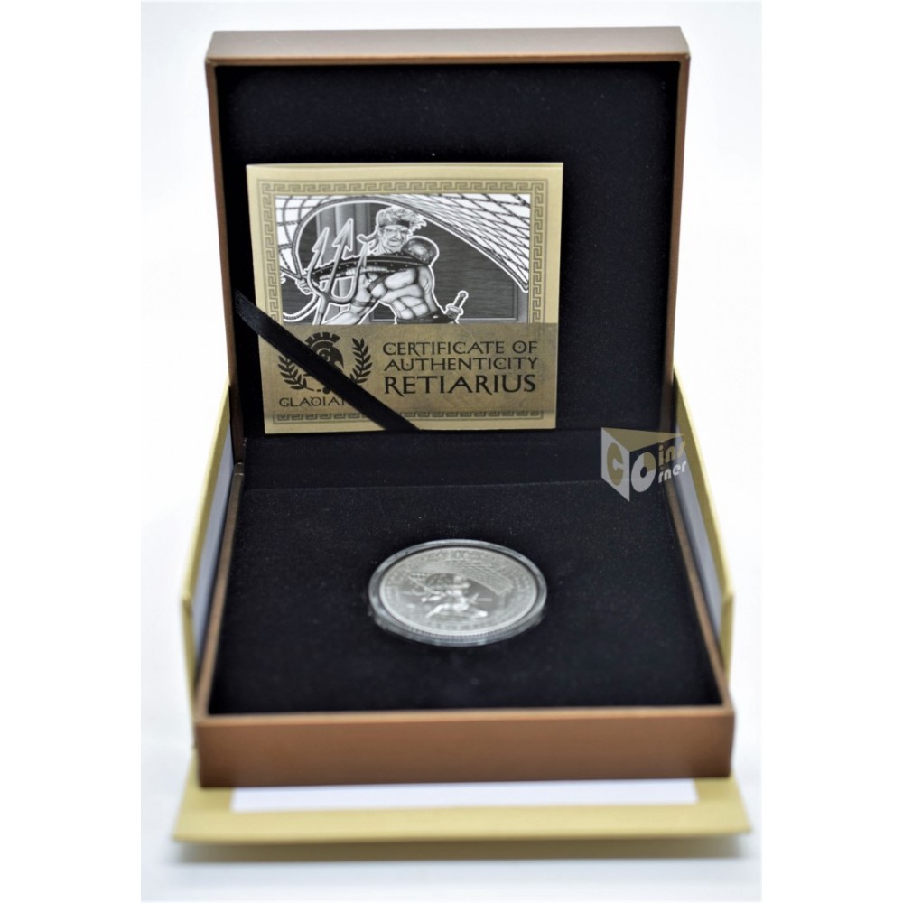 Retiarius Roman Gladiators 2oz Antique Finish - 2017 Solomon Islands