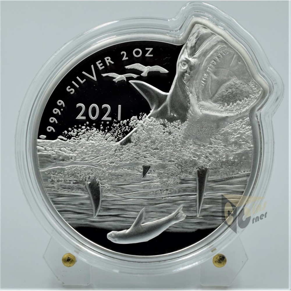 Solomon Islands 2021 Great White Shark Ocean Predators 2oz Silver Proof Coin