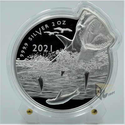 Solomon Islands 2021 Great White Shark Ocean Predators 2oz Silver Proof Coin
