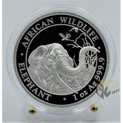 Elephant African Wildlife  1 Oz Proof High Relief - 2018 Somalia