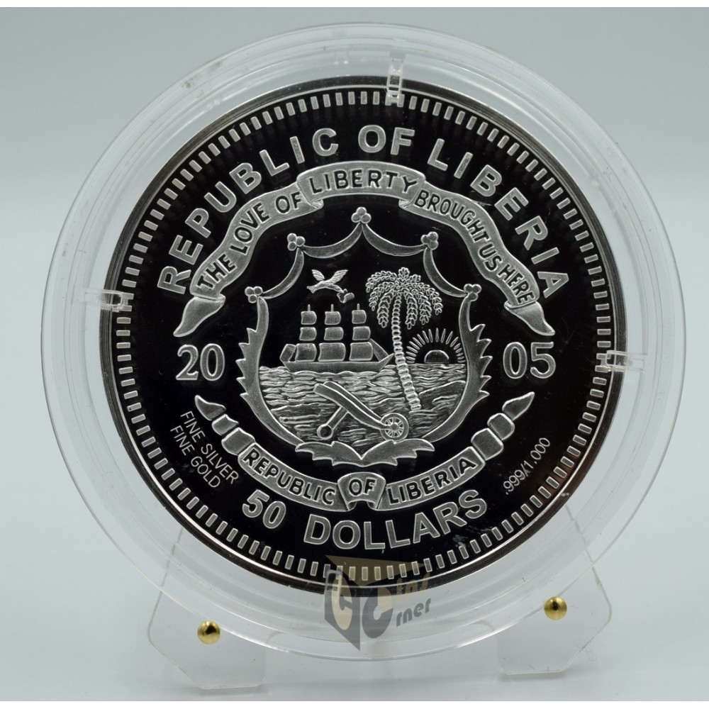 Cheetah 3 Oz Proof with 4 Diamonds insert - 2005 Tanzania