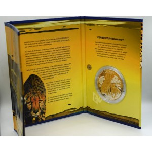 Cheetah 3 Oz Proof with 4 Diamonds insert - 2005 Tanzania