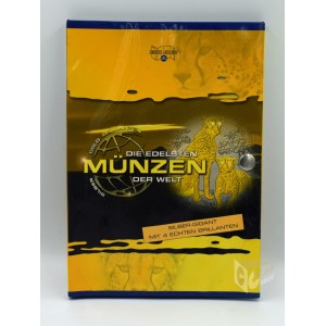 Cheetah 3 Oz Proof with 4 Diamonds insert - 2005 Tanzania