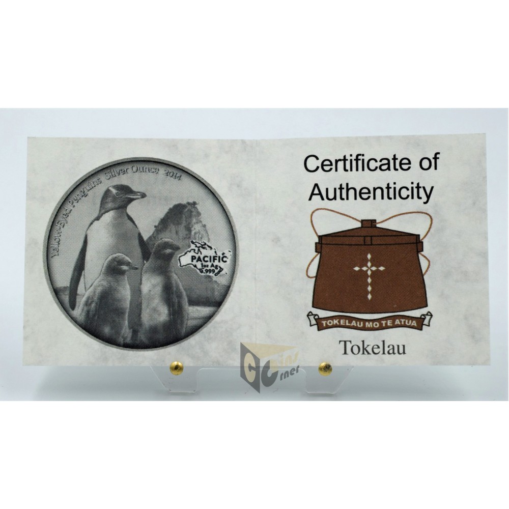 Yellow-Eyed Penguins 1 Oz - 2014 Tokelau