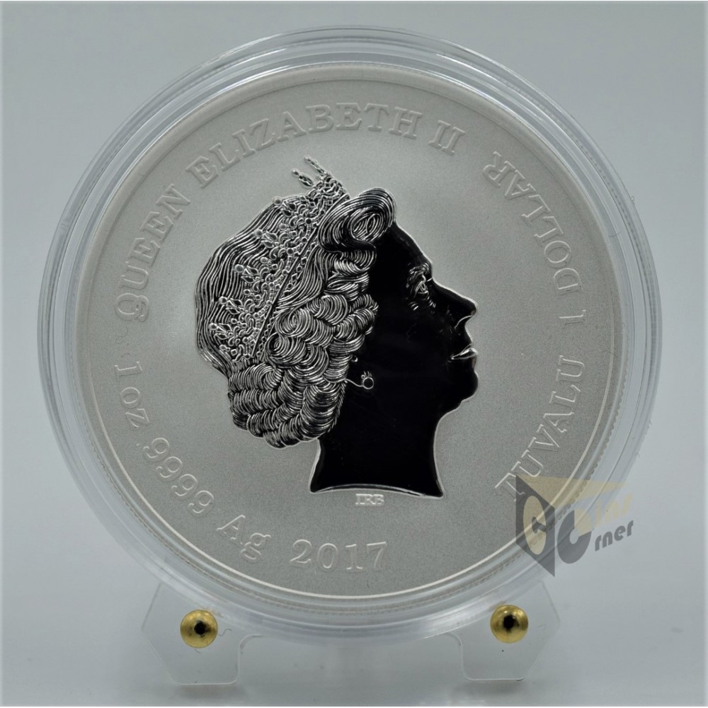 Tuvalu 2017 Chinese New Year Dragon 1 Oz Silver Proof Coin