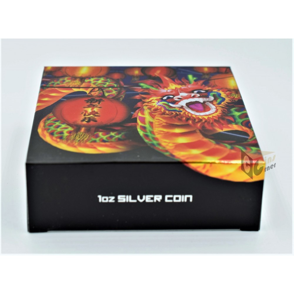 Tuvalu 2017 Chinese New Year Dragon 1 Oz Silver Proof Coin