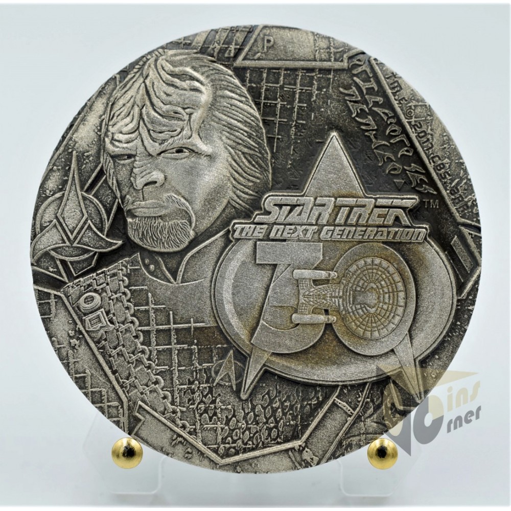 Star Trek 30th Anniversary The Next Generation 2 Oz Antique - 2017 Tuvalu