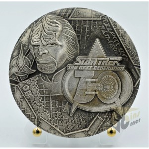 Star Trek 30th Anniversary The Next Generation 2 Oz Antique - 2017 Tuvalu