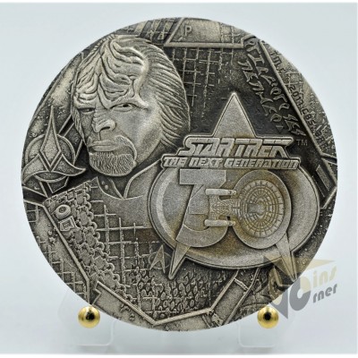Star Trek 30th Anniversary The Next Generation 2 Oz Antique - 2017 Tuvalu