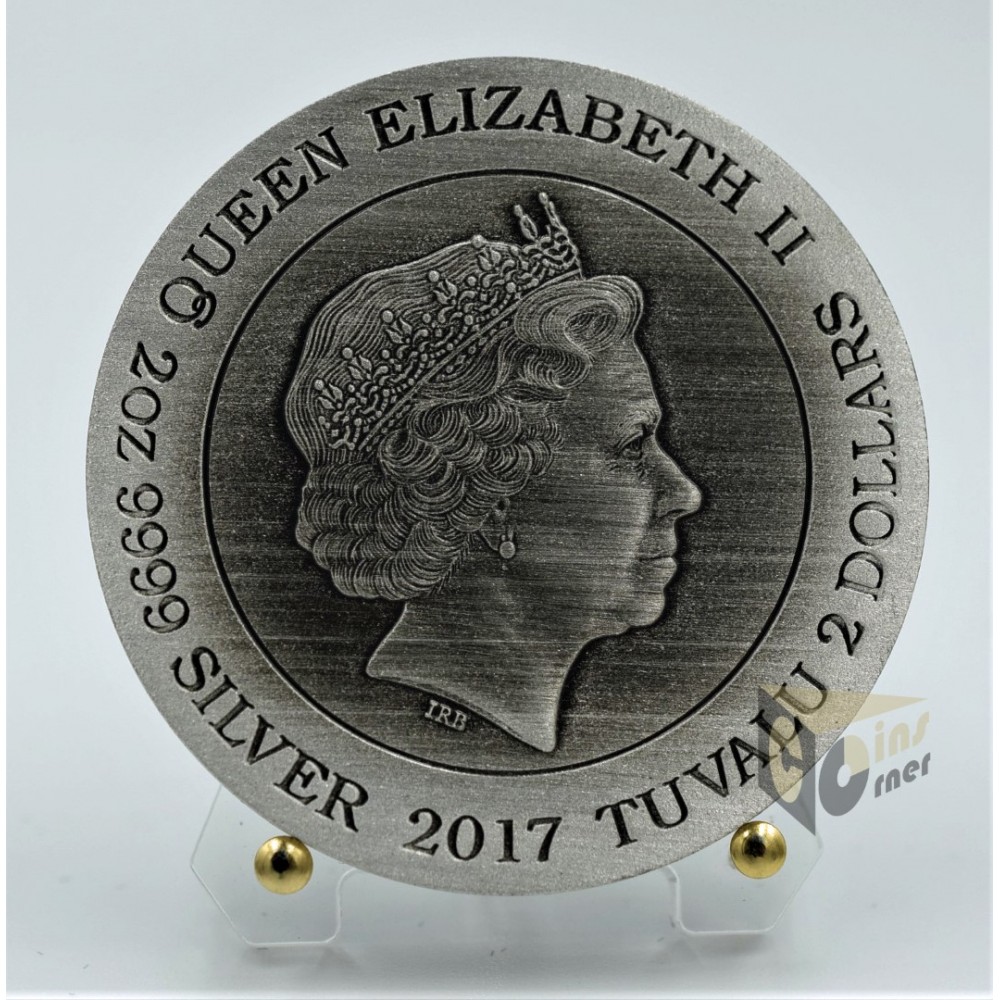 Star Trek 30th Anniversary The Next Generation 2 Oz Antique - 2017 Tuvalu