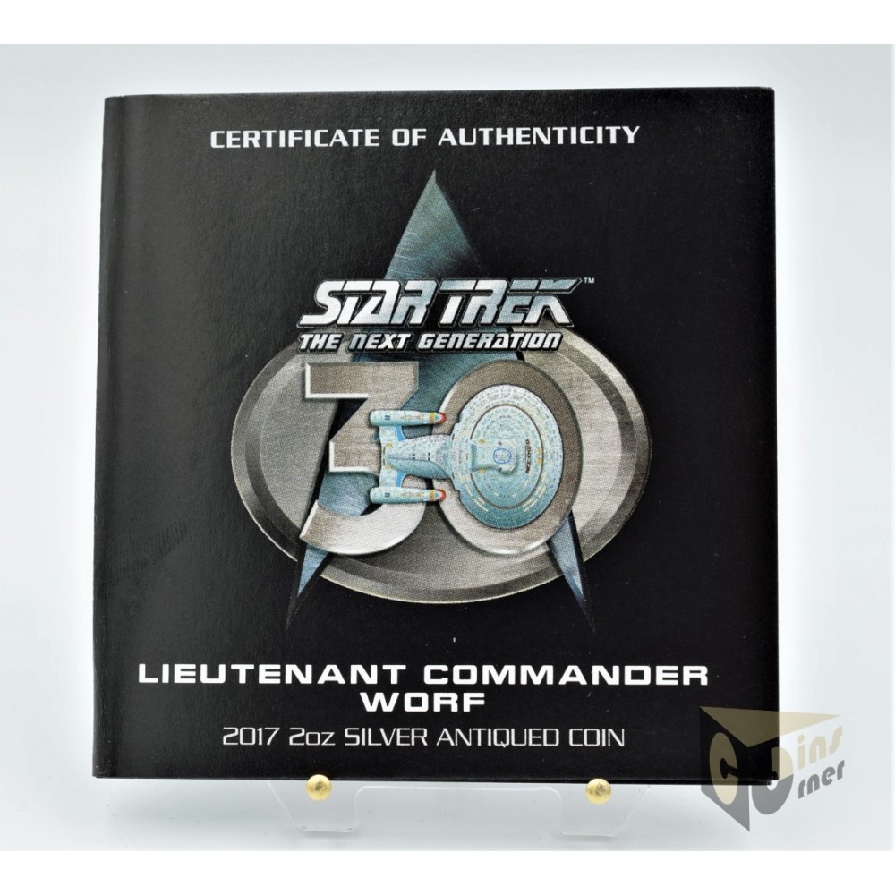 Star Trek 30th Anniversary The Next Generation 2 Oz Antique - 2017 Tuvalu