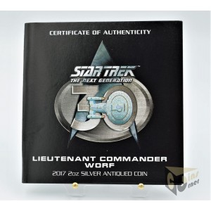 Star Trek 30th Anniversary The Next Generation 2 Oz Antique - 2017 Tuvalu