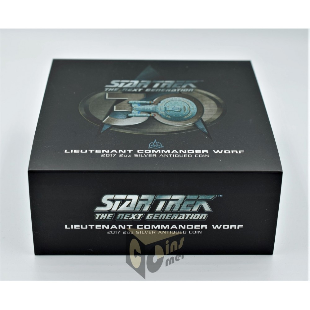 Star Trek 30th Anniversary The Next Generation 2 Oz Antique - 2017 Tuvalu
