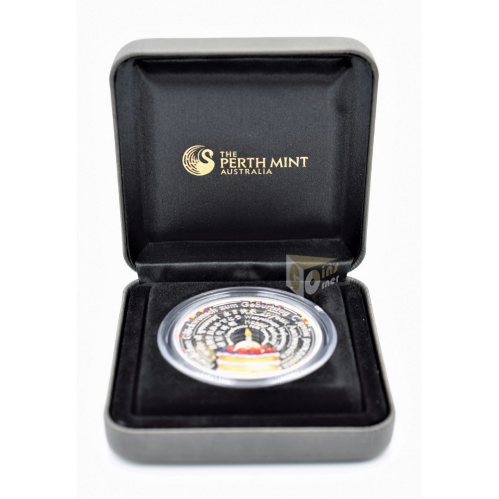 Birthday Wishes in 11 Language 2 Oz Proof - 2018 Tuvalu