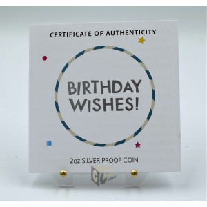 Birthday Wishes in 11 Language 2 Oz Proof - 2018 Tuvalu