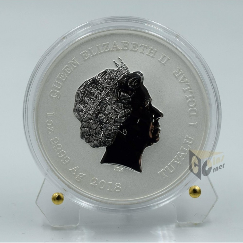 Tuvalu 2018 Chinese New Year Dragon 1 Oz Silver Proof Coin