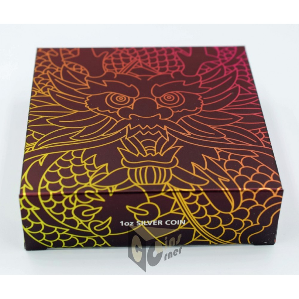 Tuvalu 2018 Chinese New Year Dragon 1 Oz Silver Proof Coin