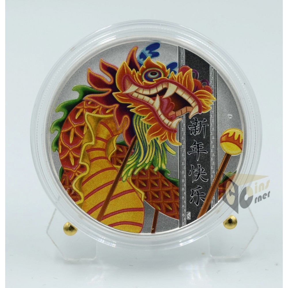 Tuvalu 2019 Chinese New Year Dragon 1 Oz Silver Proof Coin