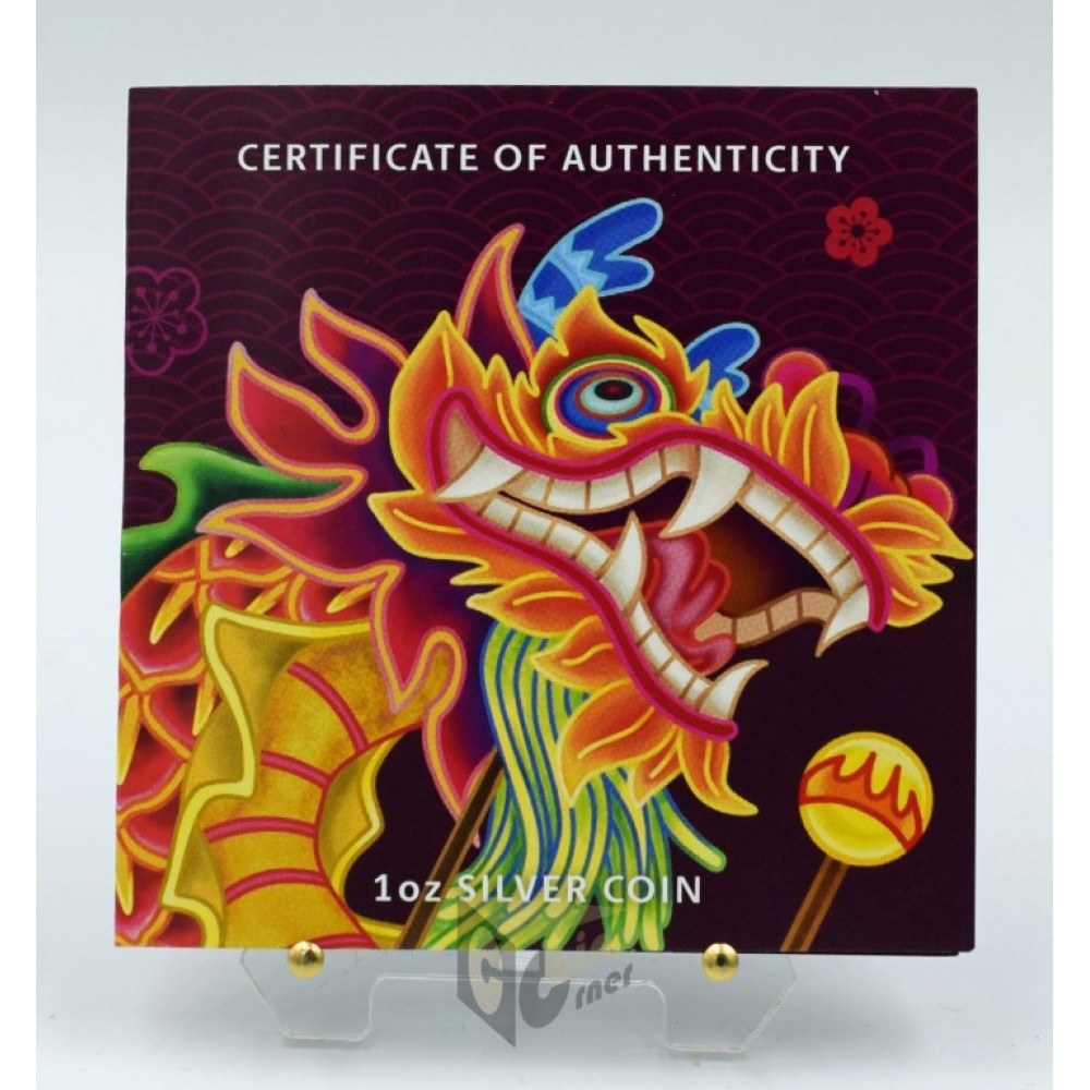 Tuvalu 2019 Chinese New Year Dragon 1 Oz Silver Proof Coin